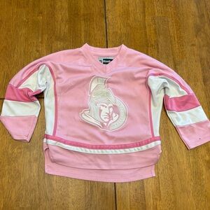 Ottaws Sens kids jersey pink size 4 Girls Reebok MHL Hockey